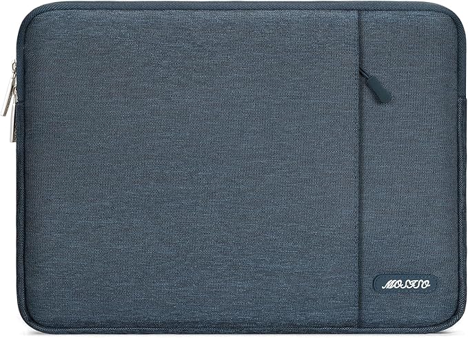 MOSISO Laptop Case 16 inch, 15-15.6 inch Laptop Sleeve Compatible with MacBook Pro 16 M4 M3 M2 M1, HP Acer Dell Lenovo ASUS Notebook, Polyester Vertical Computer Sleeve Bag with Pocket, Haze Blue