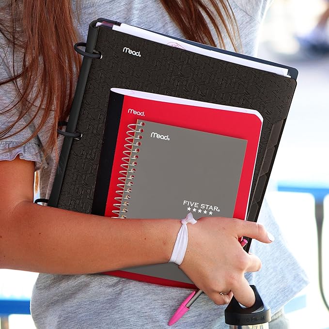 Five Star Spiral Notebook, 1 Subject, College Ruled Paper, 4-3/8" x 7", Personal Size, 80 Sheets, Fights Ink Bleed, Water Resistant Cover, Gray (450048AA3-ECM)
