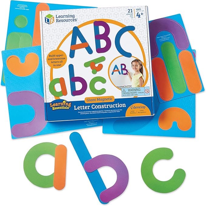 Learning Resources Giant Magnetic Letter Construction - Alphabet Magnets, Letter Building and Recognition, Learn to Read Activities, Montessori Spelling, Fine Motor Games, Classroom Must Haves