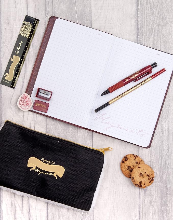 Harry Potter Stationery Set A5 Hogwarts Hedwig Notebook Pen Pencil Case