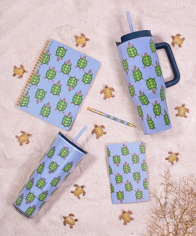 Set of 2 Soft Bound 6.25" x 4" Mini Stitched Coastal Theme Notebooks (Cottage Shells)