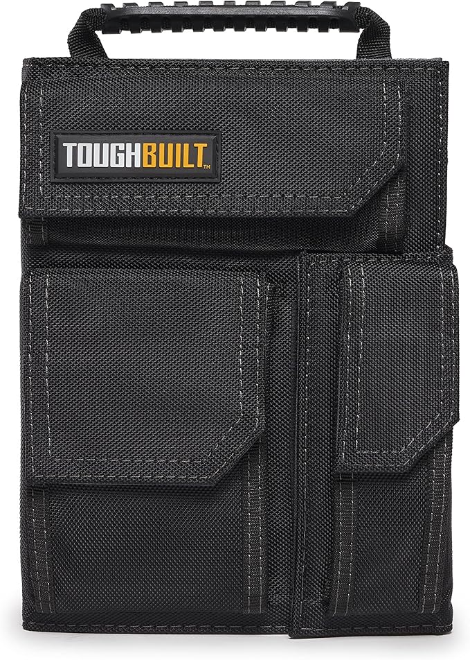 ToughBuilt - Tool Belt Pouch, Organizer with Multi-Purpose Storage, Accessory Organization & Notebook Holder