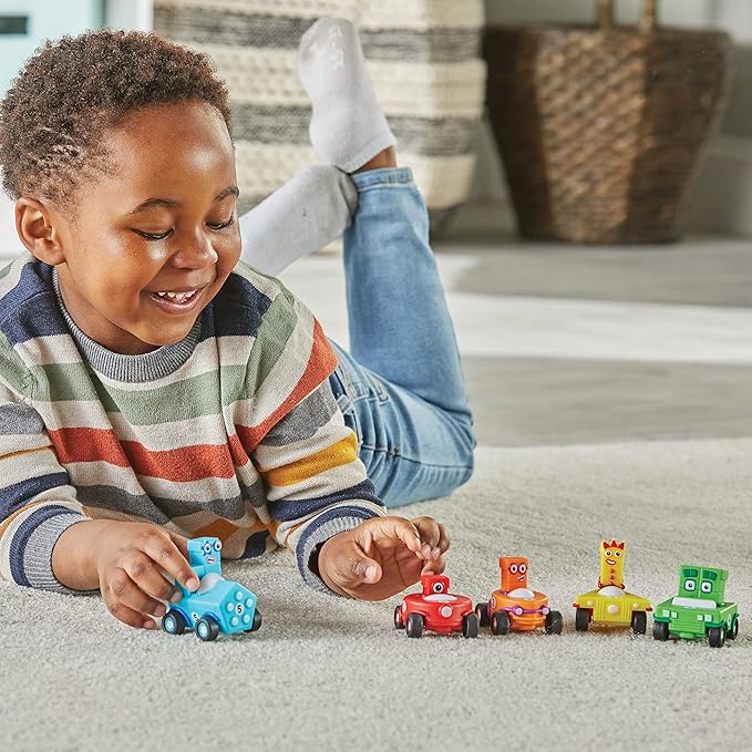 hand2mind Numberblocks Mini Vehicles, Race Car Toys, Toy Vehicle Playsets, Play Figure Playsets, Small Figurines for Kids, Number Toys, Counting Toys, Math Toys for Kids 3-5, Birthday Gifts for Kids
