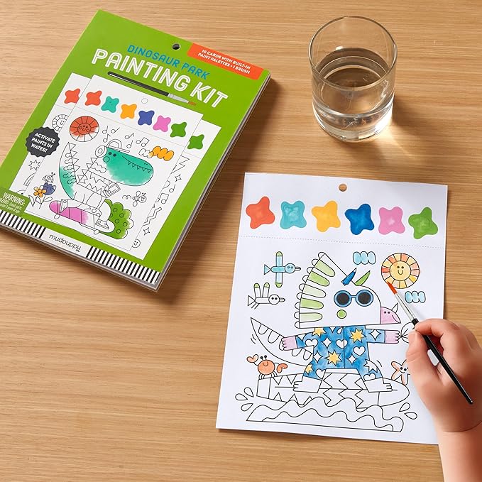 Mudpuppy Dinosaur Park – Painting Kit with Illustrations of Fun Dinosaur Designs for Children Ages 5 and Up