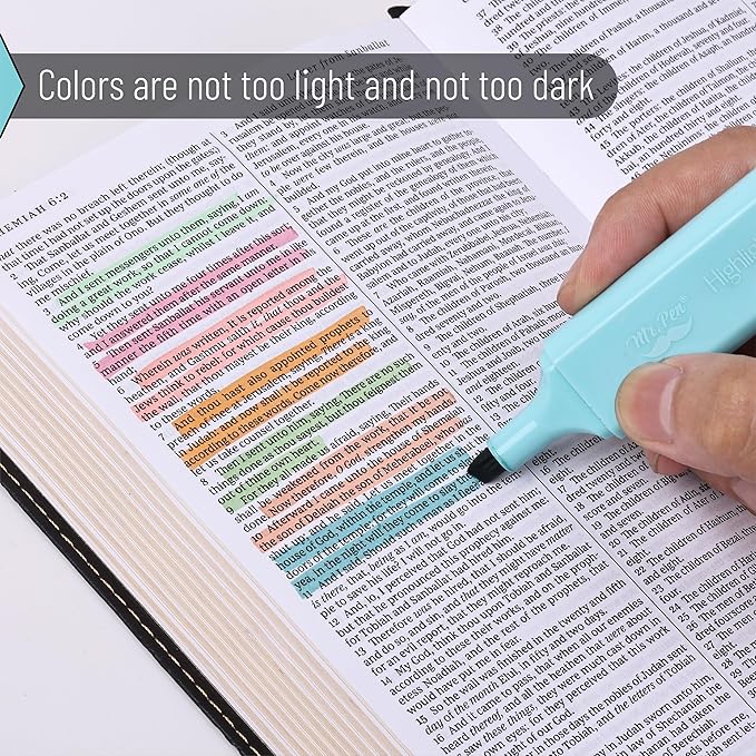 Mr. Pen- Highlighter 8 Pack, Vintage Colors, Chisel Tip Aesthetic Highlighters for School, No Bleed