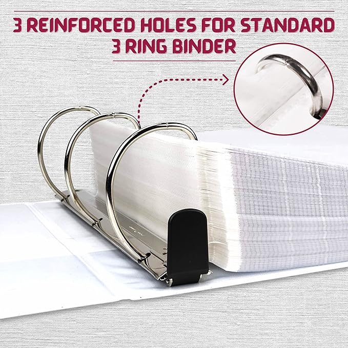 Sheet Protectors, 500 Count Bulk Clear Page Protectors for 3 Ring Binder, Top Loading Plastic Sleeves 8.5 x 11 inch