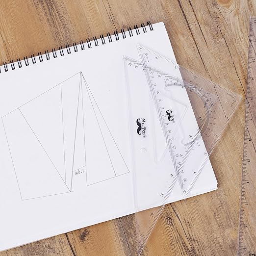 Mr. Pen Triangle Ruler, Protractor, Math Set - 3 Pack, Square Ruler, Protractor for Geometry