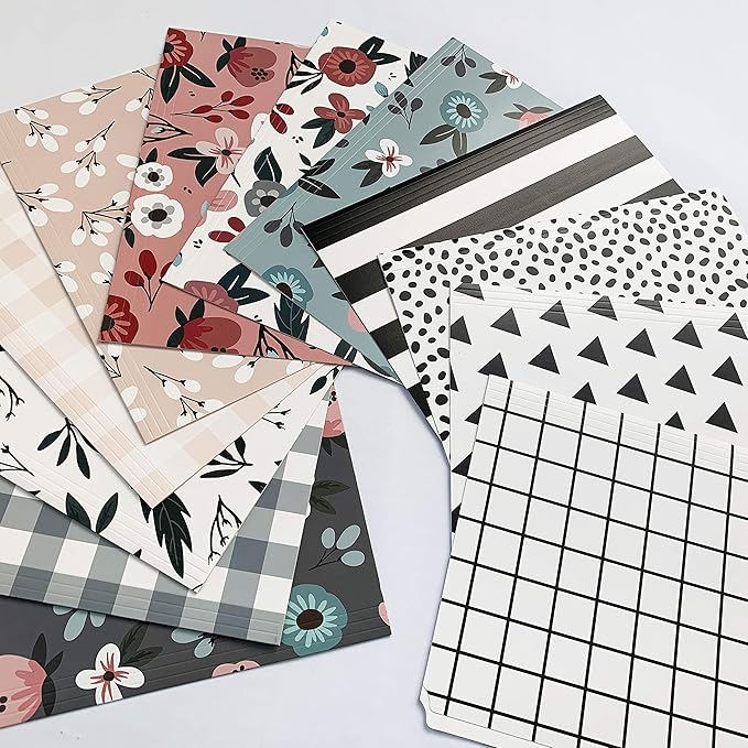 Cute File Folders, Set of 24 3-Tab Letter Size Decorative File Folders Boho Colored Manilla 8.5 x 11 Filing – Pretty Designer Home Office School Supplies (Tranquility)