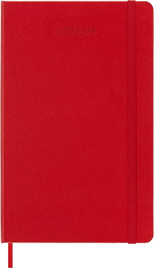 Moleskine Classic 18 Month 2023-2024 Weekly Planner, Hard Cover, Large (5" x 8.25"), Scarlet Red