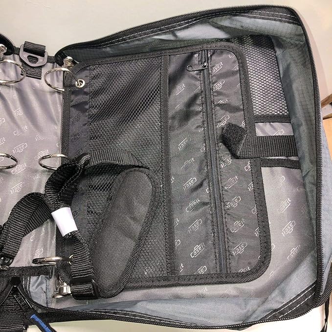 Case-it The Dual 2-in-1 Zipper - Two 1.5 Inch D-Rings - Includes Pencil Pouch - Multiple Pockets - 600 Sheet Capacity - Comes with Shoulder Strap -Dual-121-A-Blue