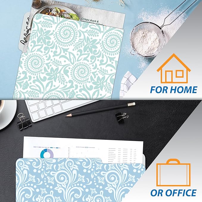Better Office Products Decorative File Folders, 18 Pack, 9 Floral & Paisley Designs + 9 Matching Solid Colors, Heavyweight, Letter Size (9.5" x 11.5") with 1/3 Cut Tab, Laminated, Fashion Folders