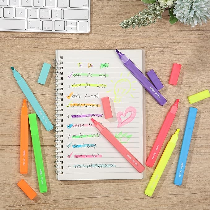 Mr. Pen- Aesthetic Highlighters, 8 pcs, Chisel Tip, Vibrant Colors, Cute Highlighters Assorted Colors, Back to School Supplies (Pack of 2)