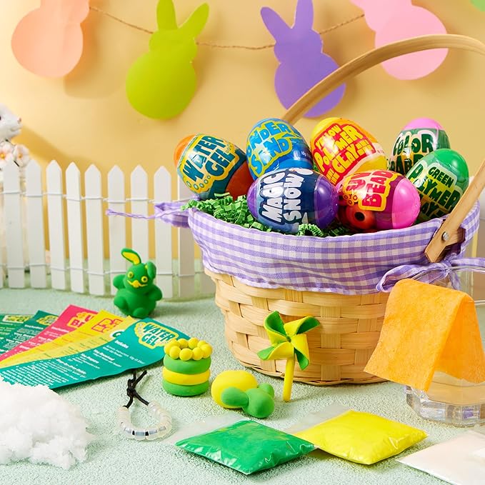 JOYIN 8 Pcs Easter Science Experiment Eggs, Colorful Eggs Prefilled with Science Activity Kit, Easter Hunt, Basket Stuffer Filler, Party Favor, STEM Project Gifts for Boys & Girls
