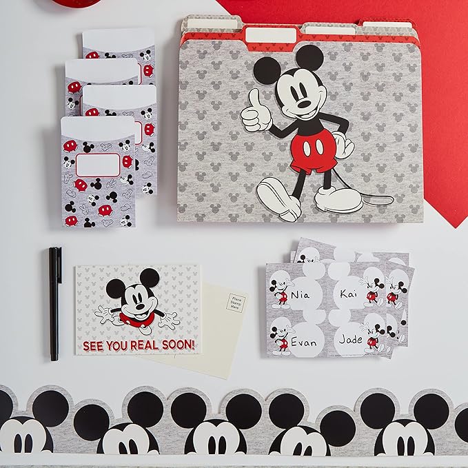 Eureka Disney Retro Mickey Mouse Extra Wide Decorative Classroom and Bulletin Board Trim for Teachers, 3.25" Wide, 12 Strips for 37 Total Feet