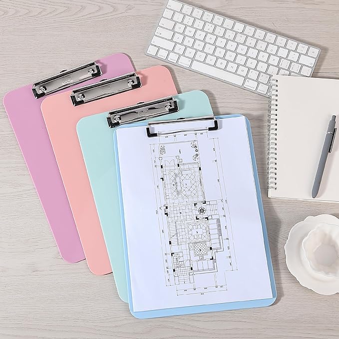 Mr. Pen- Plastic Clipboard, 12.5” x 9”, Purple, Clipboard Plastic, Low-Profile Metal Clip with Retractable Hanging Hole