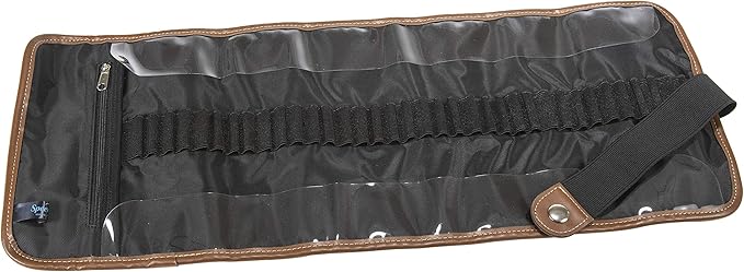 Speedball Art Products 354360 Canvas Pencil Case Roll-Up, Denim W/Brown Trim, Holds up to 36 Pencils