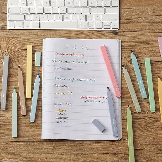 Mr. Pen- Aesthetic Highlighters, 20 pcs, Chisel Tip, Pastel Colors, No Bleed Bible Highlighter Pastel, Assorted Colors (Pack of 2)