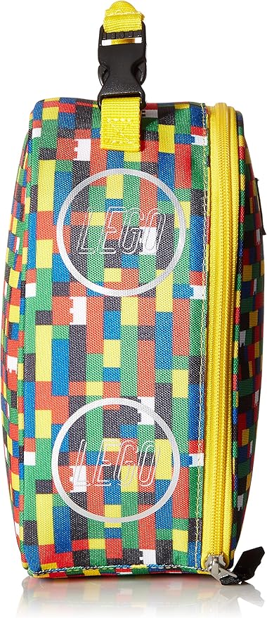LEGO Kids Heritage Classic Lunch Box, Insulated Soft Reusable Lunch Bag Meal Container for Boys and Girls, Perfect for School or Travel, Meal Tote Keeps Food and Drinks Cold with Buckle, Brick Wall