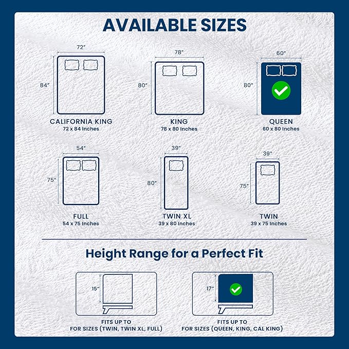 Utopia Bedding Waterproof Mattress Protector Queen Size, Premium 200 GSM Terry Mattress Cover, Soft & Breathable Bed Cover, Fitted Sheet Style with Stretchable Deep Pockets 17" (White)