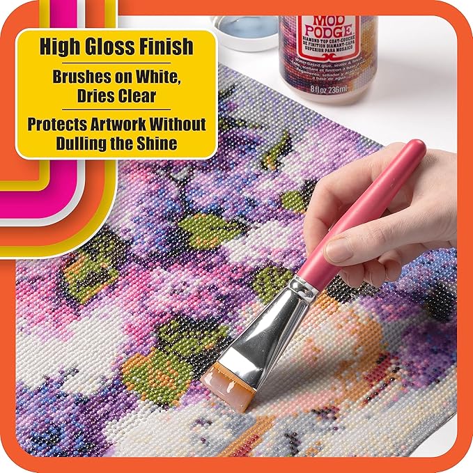Mod Podge Diamond Top Coat, Premium All-in-One Glue, Sealer, and Finish Perfect for Preserving Diamond Puzzle Arts and Crafts Projects, CS27590
