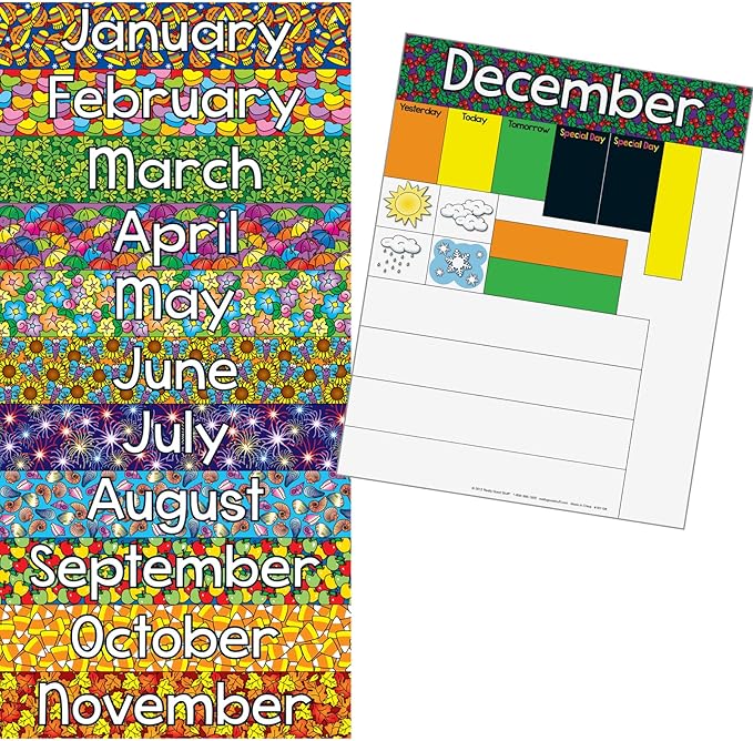 Really Good Stuff All About Today Pocket Chart - 22" x 30" - Grades K-3- Daily Classroom Calendar, Interactive and Engaging Classroom Poster, Homeschool Learning, Teacher Must Haves
