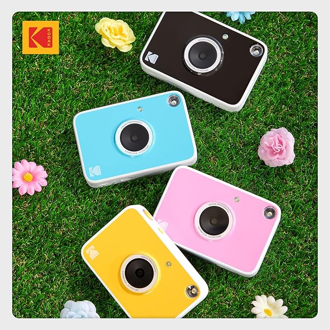 Kodak Printomatic+ Instant Print Digital Camera (Black) 10MP Portable Camera with Interactive RGB LED Status Indicator, Prints Full-Color Photos on Zink 2x3” Sticky-Backed Photo Paper - Easy & Fun