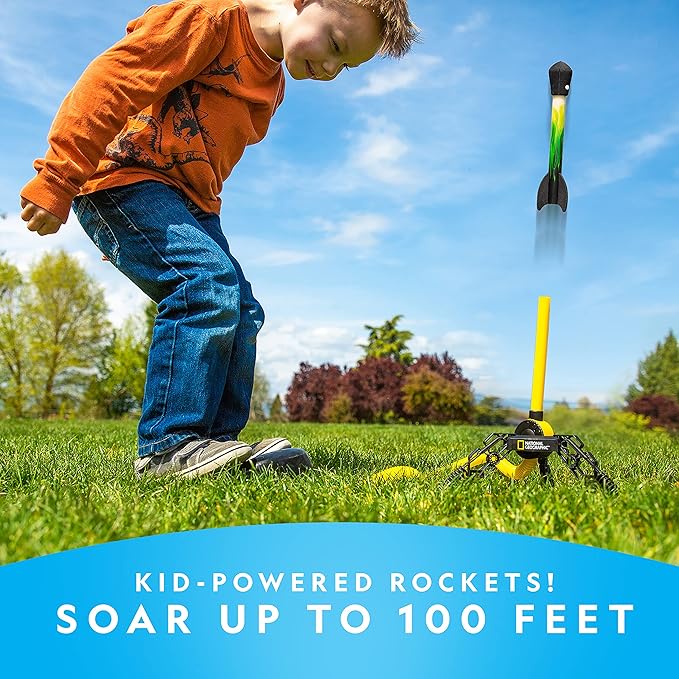 National Geographic Air Rocket Toy Refill - 5 LED Light-Up Air Rockets, Compatible with All Jump & Launch Air Powered Rocket Launchers
