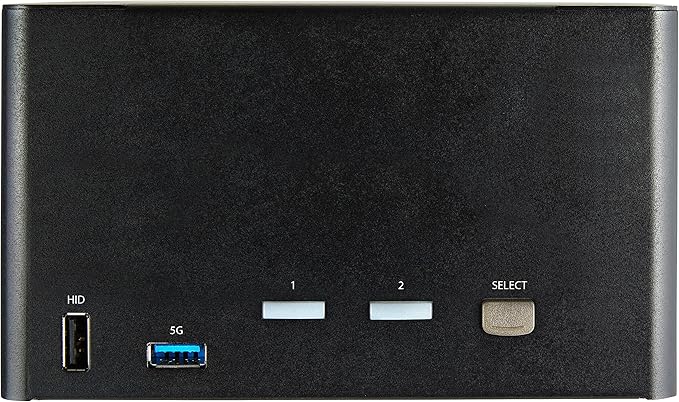 StarTech.com 2 Port Quad Monitor DisplayPort KVM Switch - 4K 60Hz UHD HDR - Desktop 4K DP 1.2 KVM with 2 Port USB 3.0 Hub (5Gbps) & 4X USB 2.0 HID Ports, Audio - Hotkey Switching - TAA (SV231QDPU34K)