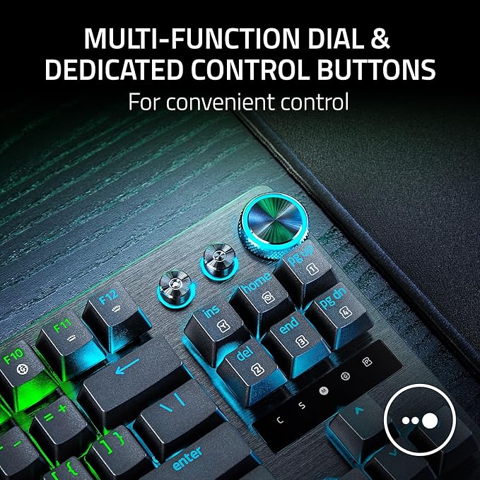 Razer Huntsman V3 Pro TKL Esports Gaming Keyboard: Analog Optical Switches - Razer Snap Tap - Rapid Trigger - Adjustable Actuation - Media Keys & Dial - Doubleshot PBT Keycaps - Wrist Rest - Black