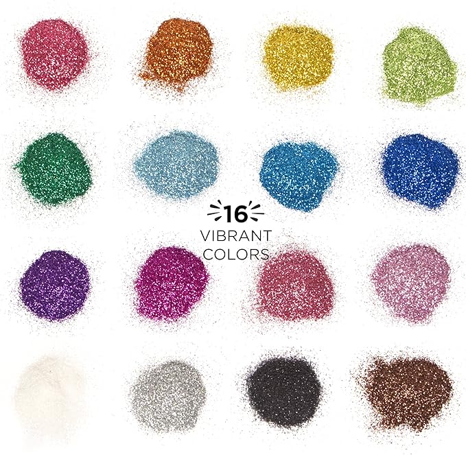 Horizon Group USA Assorted Glitter Packs , Pack of 48, Neon, Glitter, Metallic Colors