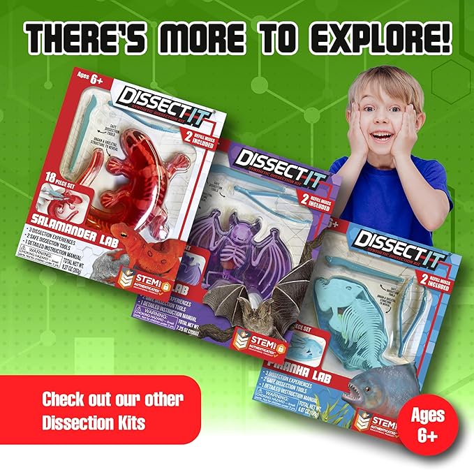 Dissect-It Kit for Kids, Simulated Synthetic Lab Dissection Toy, Frog Super Lab STEM Toys for Animal Science, Biology, and Anatomy