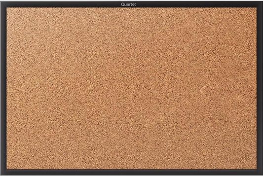 Quartet Cork Board, Bulletin Board, 6' x 4' Corkboard, Black Frame (2307B)