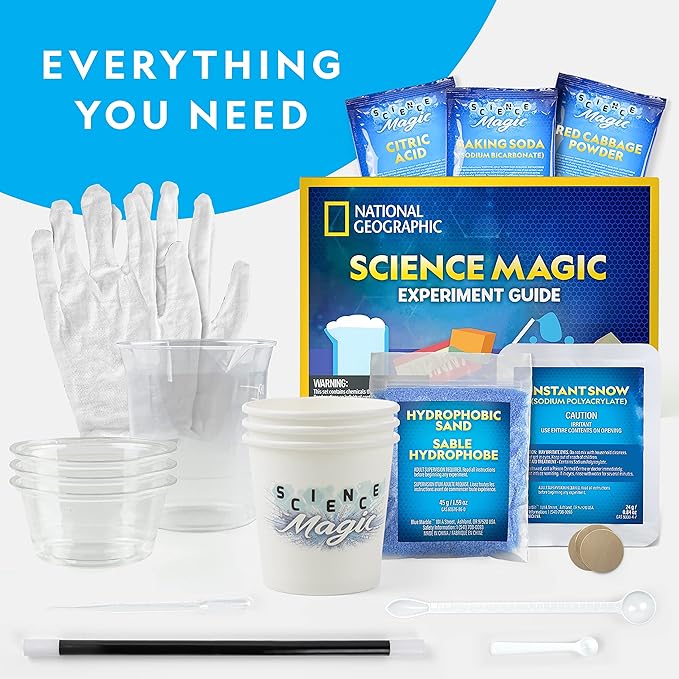 Blue Marble National Geographic Magic Chemistry Set – Science Kit for Kids with 10 Amazing Magic Tricks, STEM Projects and Science Experiments, Science Toys, Great Gift for Boys and Girls 8-12