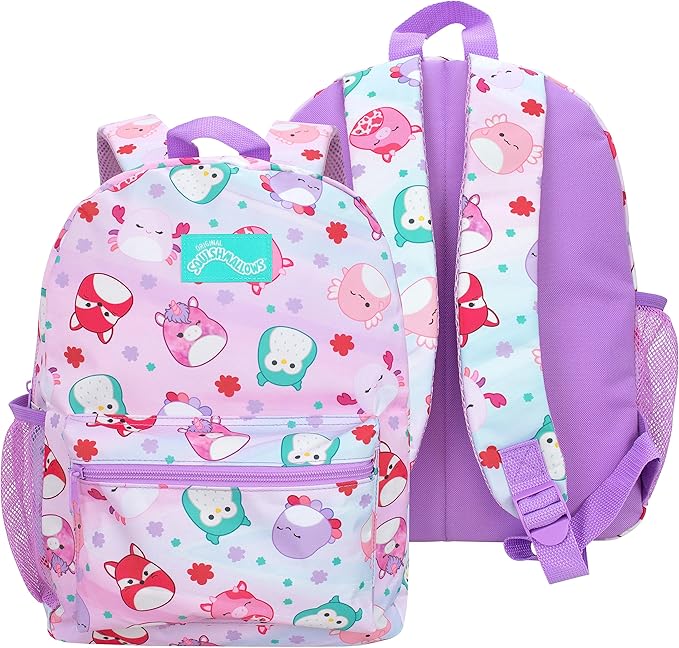 Squishmallows School Bag 4 Piece Set | Kids Backpack And Lunch Bag Set With Pencil Case And Water Bottle | Children's Backpacks | Official Merchandise, NDSM85636
