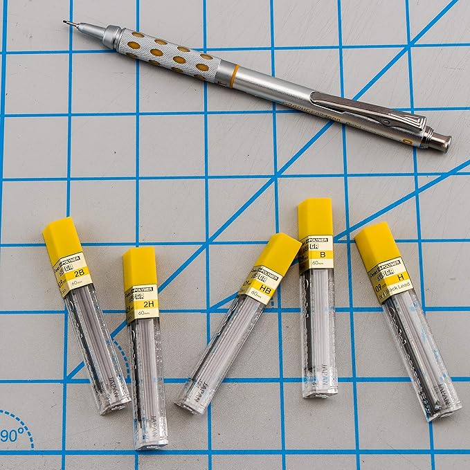 Pentel Super Hi-Polymer Lead Refill, (0.9mm) Thick, 2B, 180 Pieces of Lead, 12 Tubes of Lead (50-9-2B)