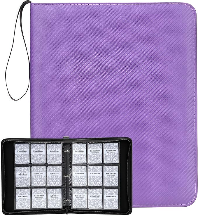 Card Binder – 720 Capacity, Zippered Trading Card Holder for MTG, Sports & Collectible Cards – Acid-Free, Durable & Travel-Friendly Storage (Purpule, 9 Pocket)
