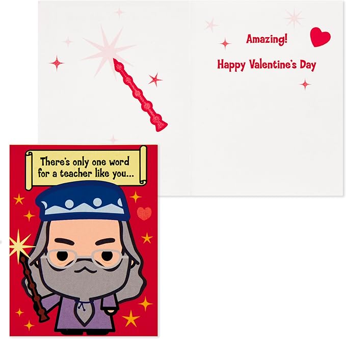 Hallmark Harry Potter Valentines Day Cards and Mailbox for Kids School Classroom Exchange (1 Box, 32 Valentine Cards, 35 Stickers, 1 Teacher Card)