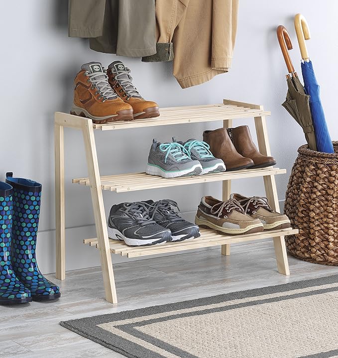 Whitmor 3-Tier Wood Shoe Shelves