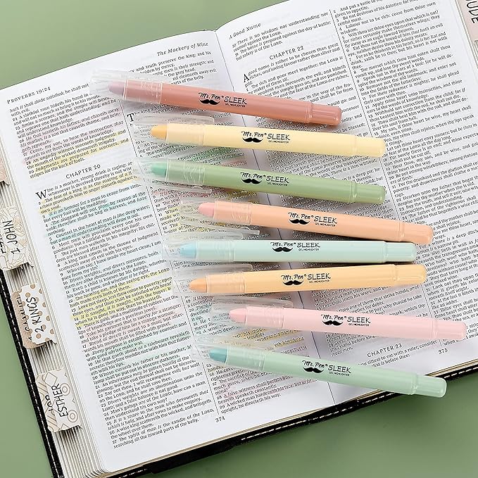 Mr. Pen- Gel Highlighter Set, 16 Pack, Assorted Colors, Bible Highlighters No Bleed Gift Set, No Bleed Highlighters