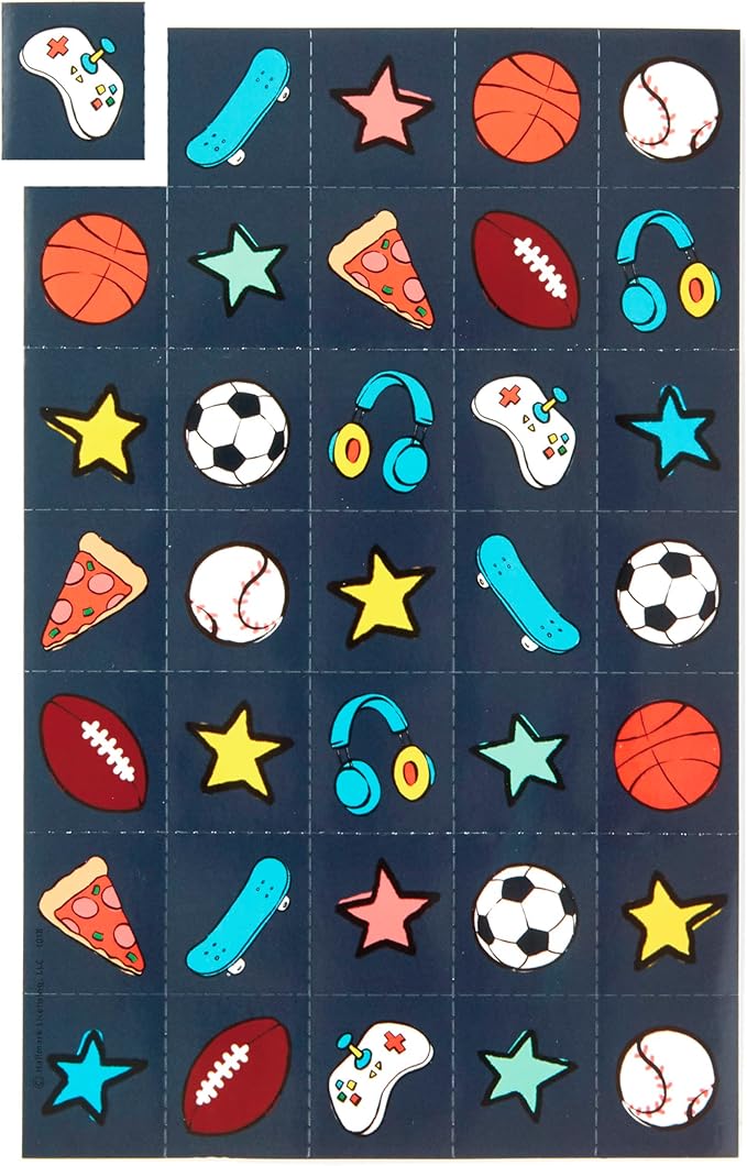 Hallmark Boys Valentines Day Cards and Mailbox for Kids School Classroom Exchange, Games and Sports (1 Box, 32 Valentine Cards, 35 Stickers, 1 Teacher Card)