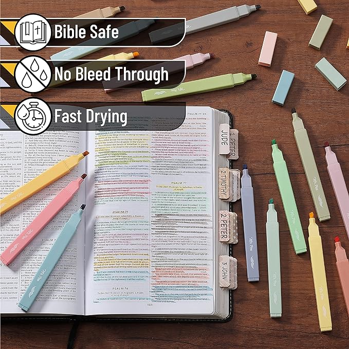 Mr. Pen- Aesthetic Highlighters, 20 pcs, Chisel Tip, Pastel Colors, No Bleed Bible Highlighter Pastel, Assorted Colors (Pack of 2)