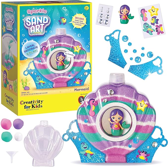 Creativity for Kids Sand Art Kit: Mermaid - Mermaid Gifts for Girls, Sand Art Kits, DIY Craft Kits for Kids (Ages 6+)