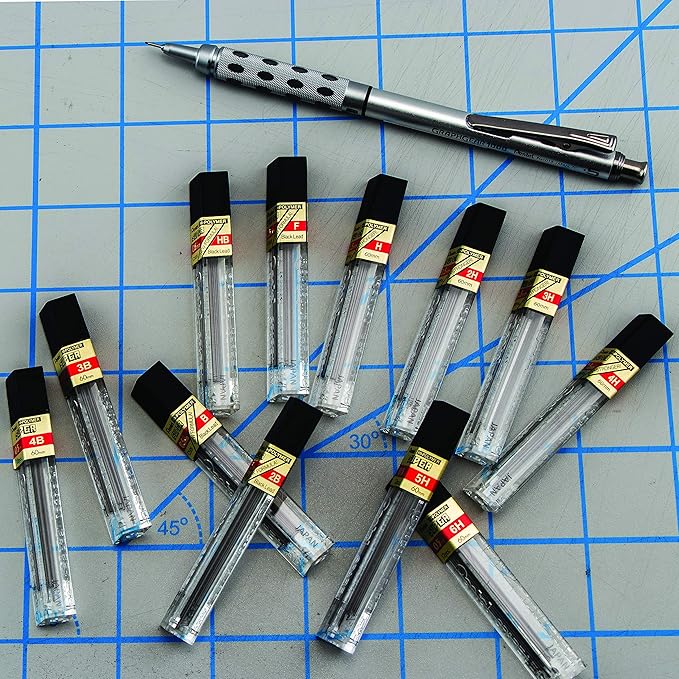 Pentel Super Hi-Polymer Refill, 0.5mm, Fine, F, 144 Pieces of Lead (C505-F)