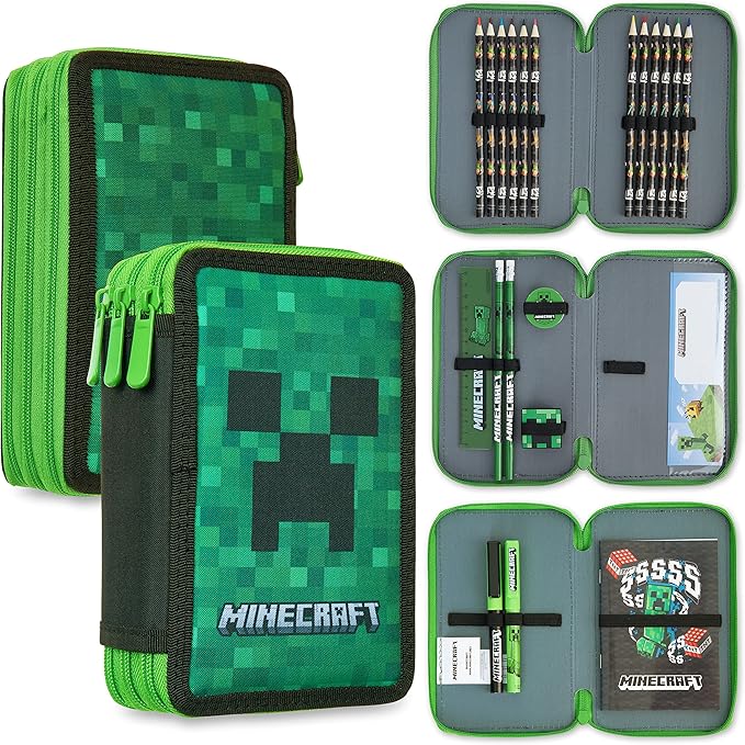 Minecraft Kids Pencil Case Stationery Pens Colored Pencils Notebook School Supplies Gamer Gifts for Boys