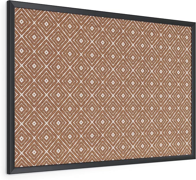 U Brands Fashion Cork Bulletin Board, 36 X 24 Inches, Black Wood Frame